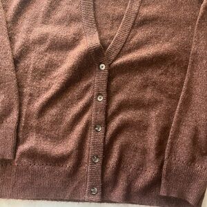 Torrid  Size 1 Brown V-Neck Button-Down Women's Sweater